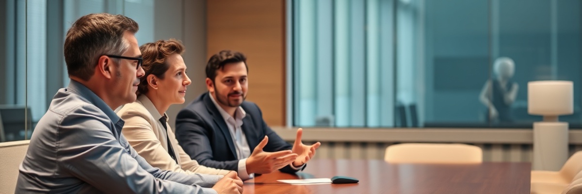 Senior executives in strategic discussion and mentoring