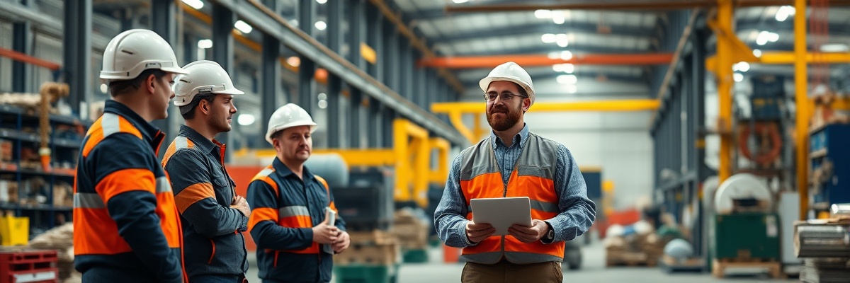 Manufacturing executives reviewing operations strategy