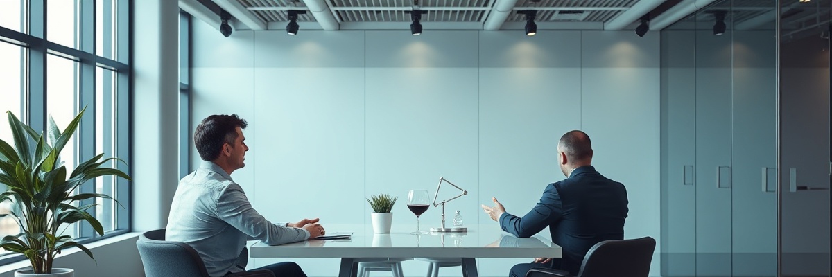 Consulting partners in premium office discussing strategy