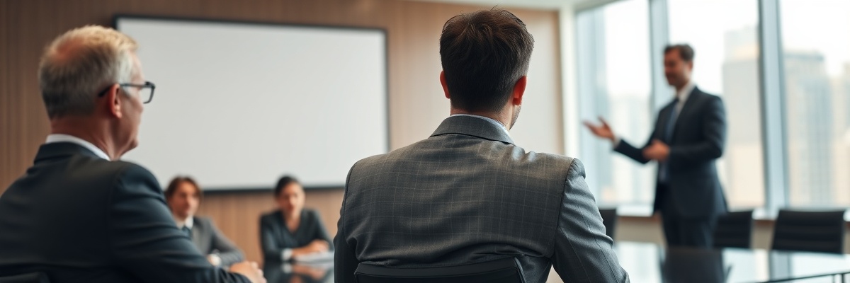 Executive preparing for high-level interview in boardroom
