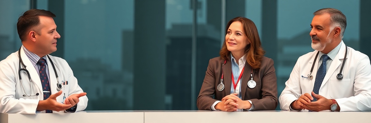 Chief Medical Officer and healthcare executives discussing strategy