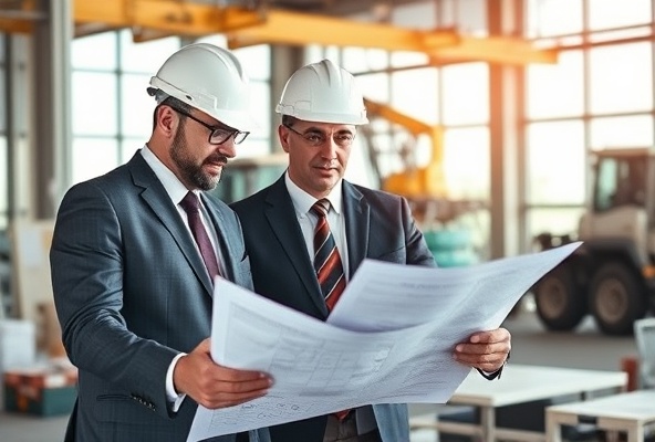 Executive operations leaders reviewing industrial and infrastructure projects