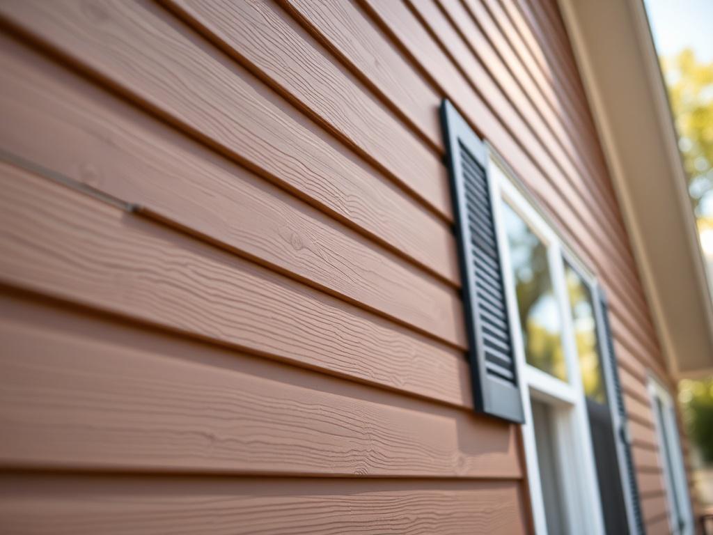 A high-resolution, close-up shot of a Newnan home featuring vinyl siding in various colors. The image should capture the texture and vibrancy of the siding against a bright, sunny background, showcasing the stylish options available.