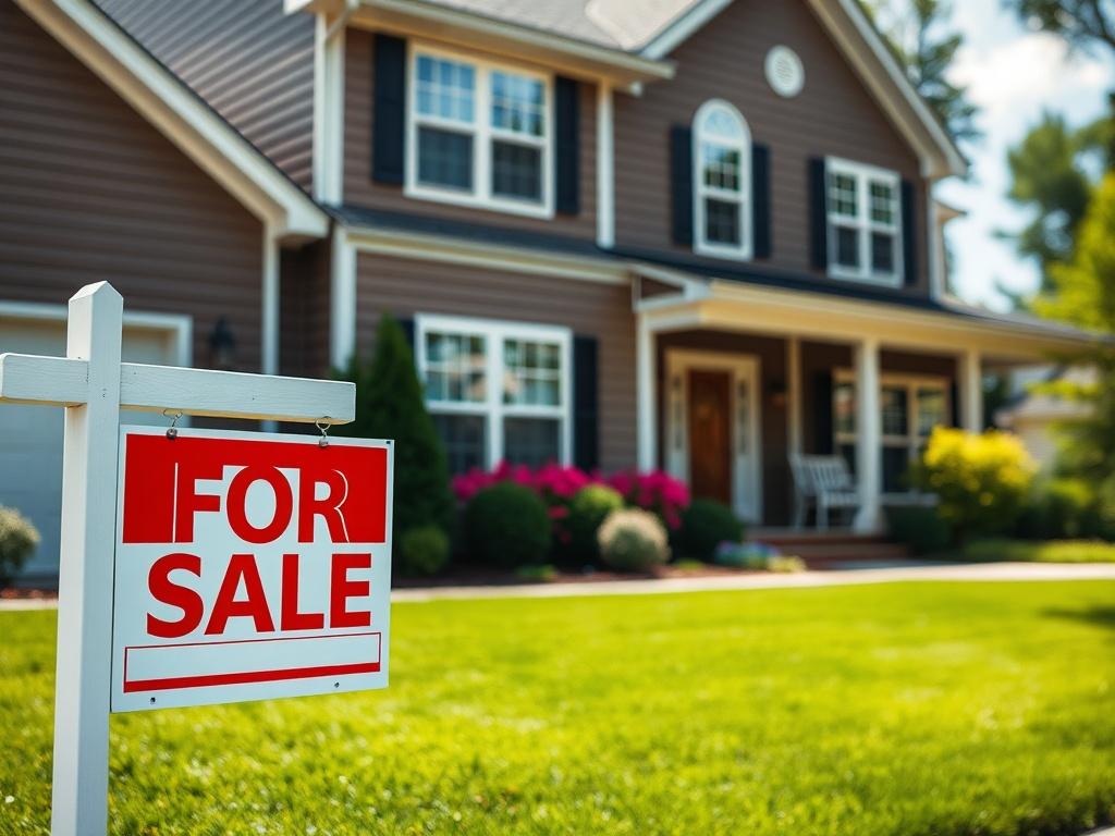 A vibrant close-up of a Newnan home showcasing freshly installed siding, with a 'For Sale' sign in the foreground. The image should highlight the home's enhanced curb appeal, demonstrating the impact of quality siding on property value.