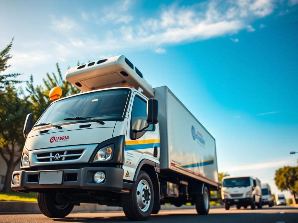 A realistic high resolution of a well maintained delivery truck