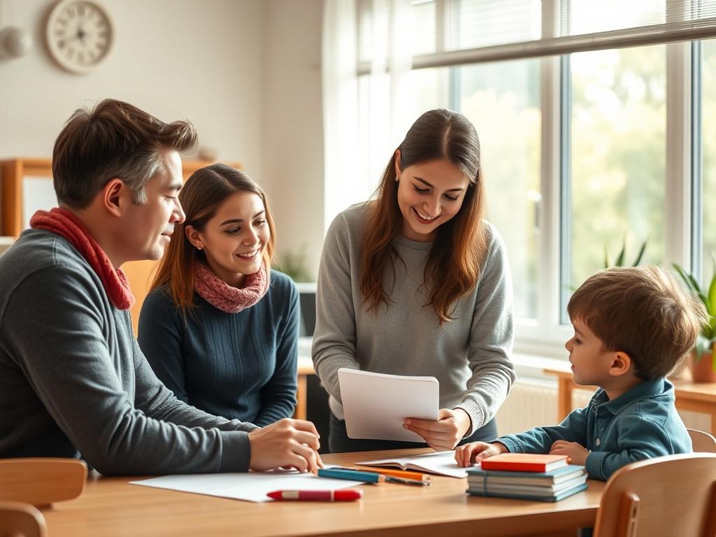 An image depicting a teacher meeting with a student and