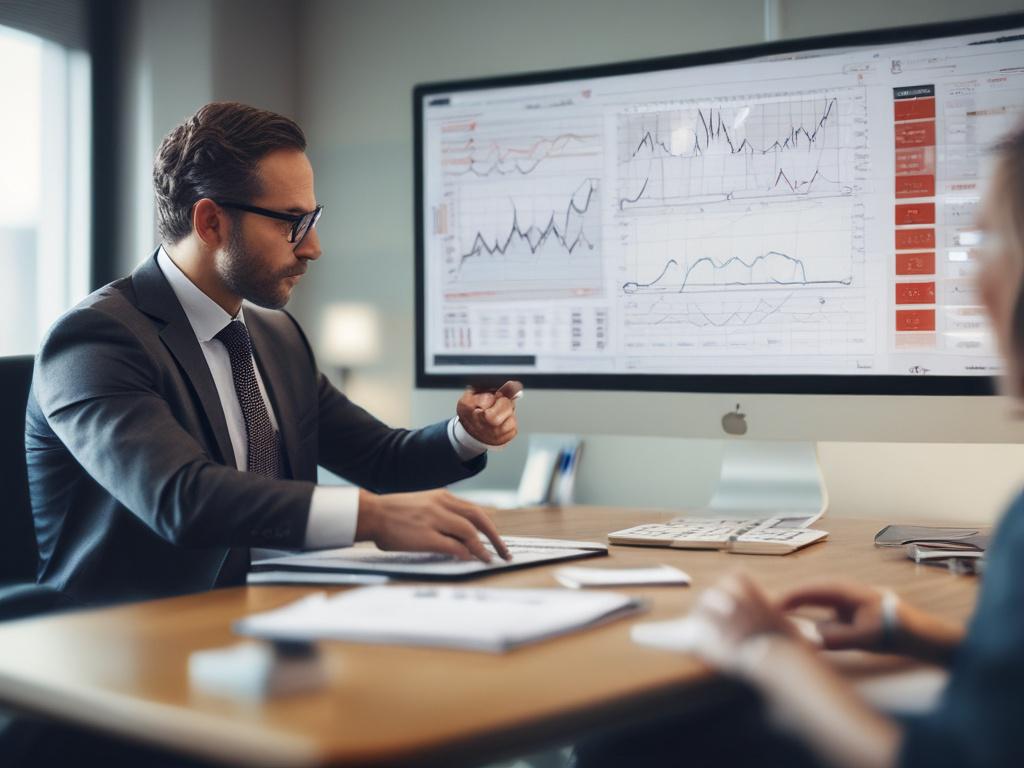 A close up shot of a risk management consultant discussing