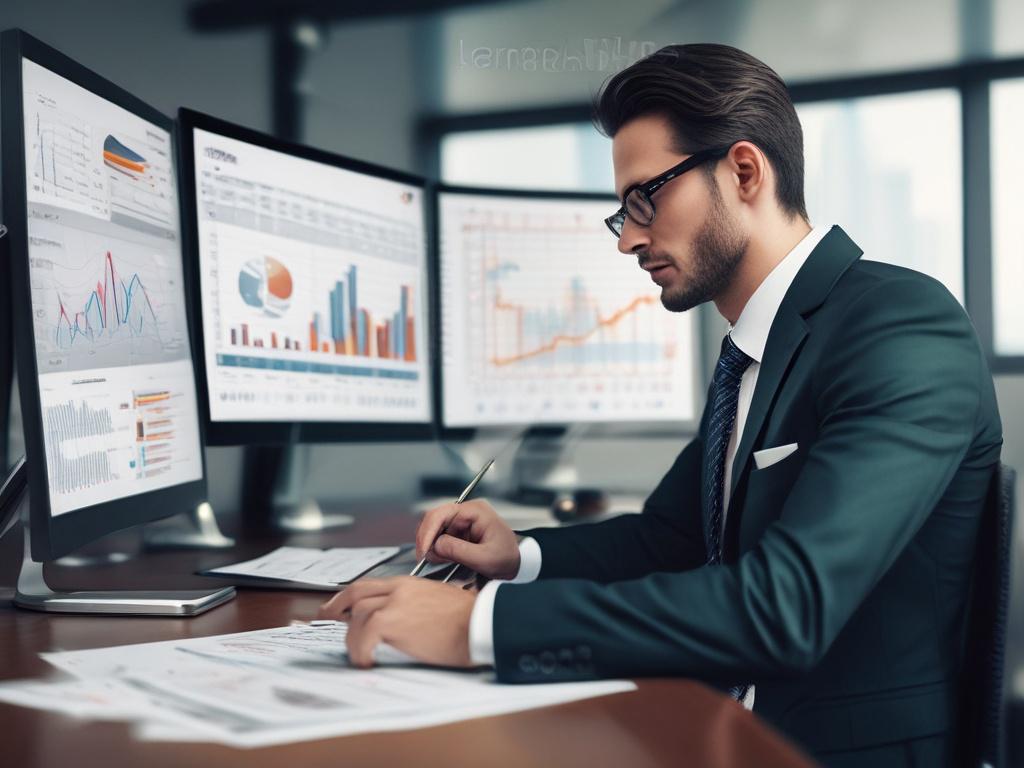 A close up shot of a risk management expert analyzing