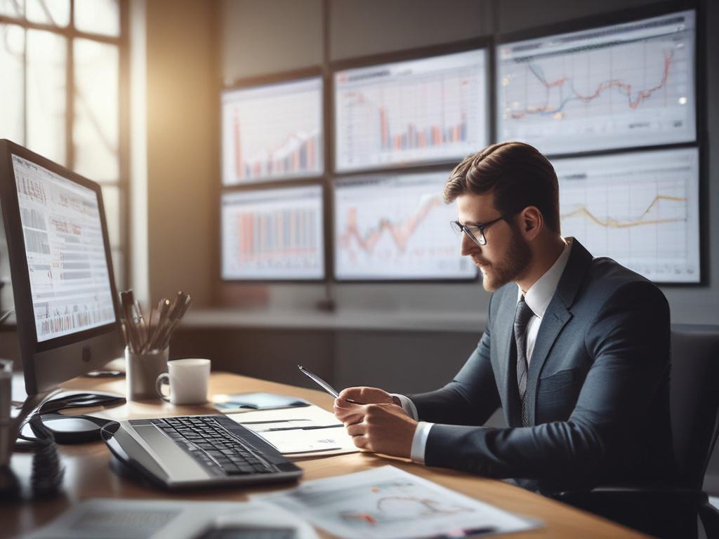 A close up shot of a financial advisor analyzing data