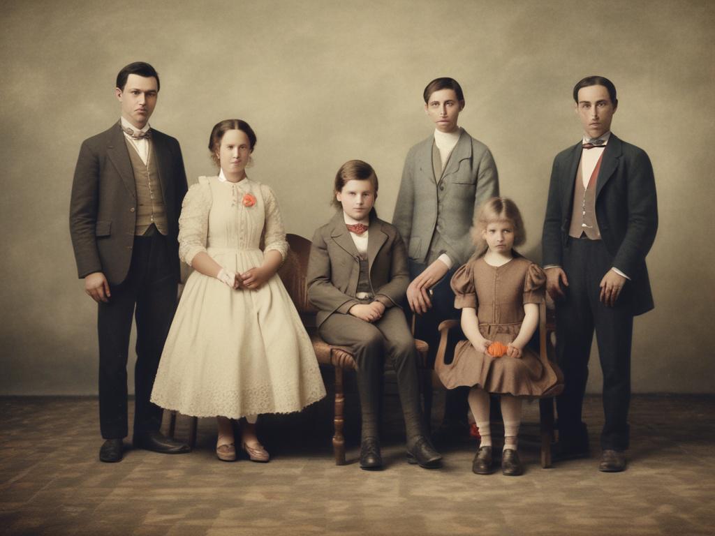 restoration, family photograph, color correction, vintage