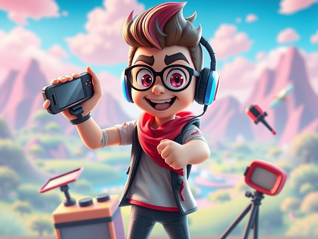 A lifelike, high resolution image of a custom designed VTuber