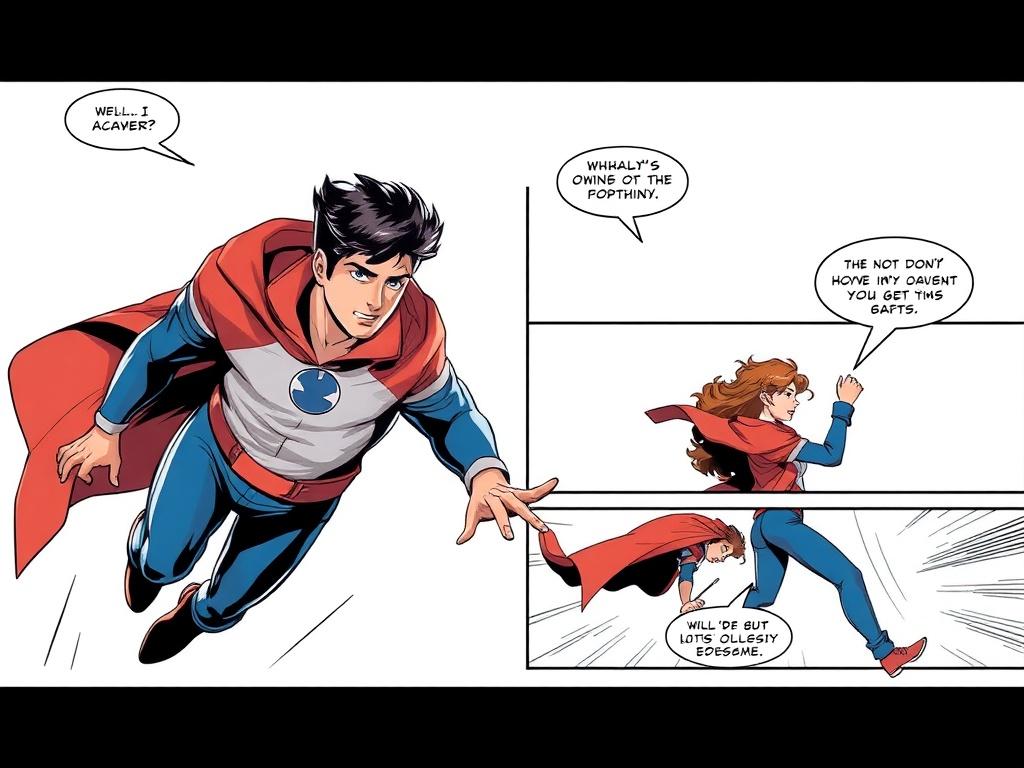 A realistic high resolution image illustrating a series of comic