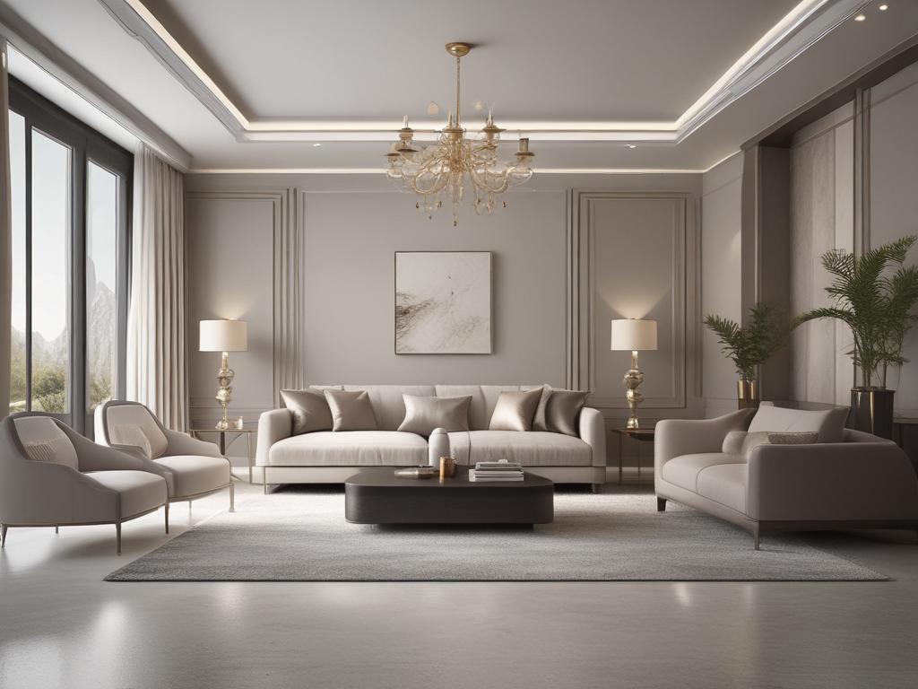 luxurious living spaces, modern design, elegant interiors