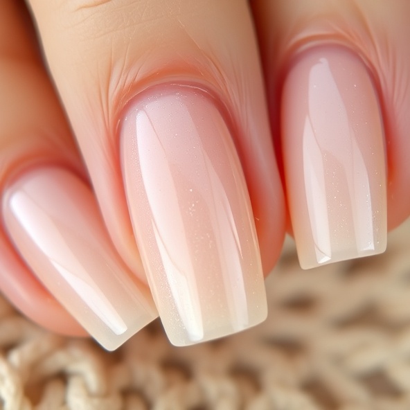 Stunning acrygel extensions in neutral tones