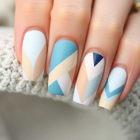 Ocean-inspired nail art design