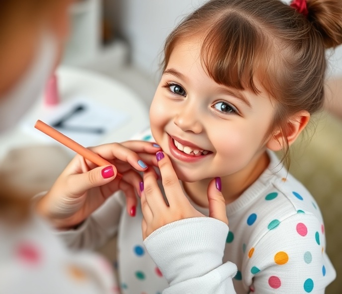 Fun kids nail art with colorful designs