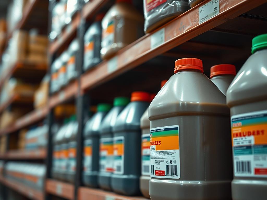 A hyper realistic close up shot of a warehouse shelf
