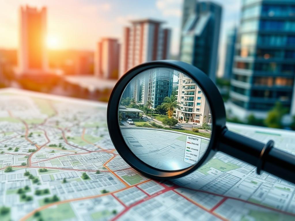 A close up shot of a magnifying glass positioned over
