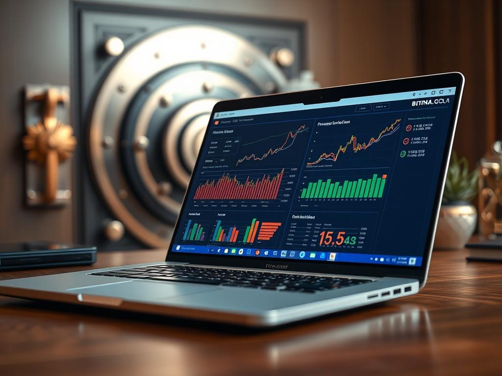 **AI Image Generation Prompt:**

Create a highly realistic, high-resolution photograph that captures the essence of financial forecasting through artificial intelligence. The composition should feature a single, focused subject: a sleek, modern laptop. The laptop should be open and displaying a detailed financial forecasting dashboard with graphs and data analytics, subtly hinting at the integration of AI in finance. 

The screen should showcase vibrant colors representing positive trends, with clearly defi