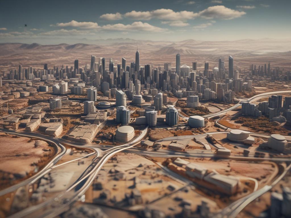 A hyper realistic close up of a digital terrain model,