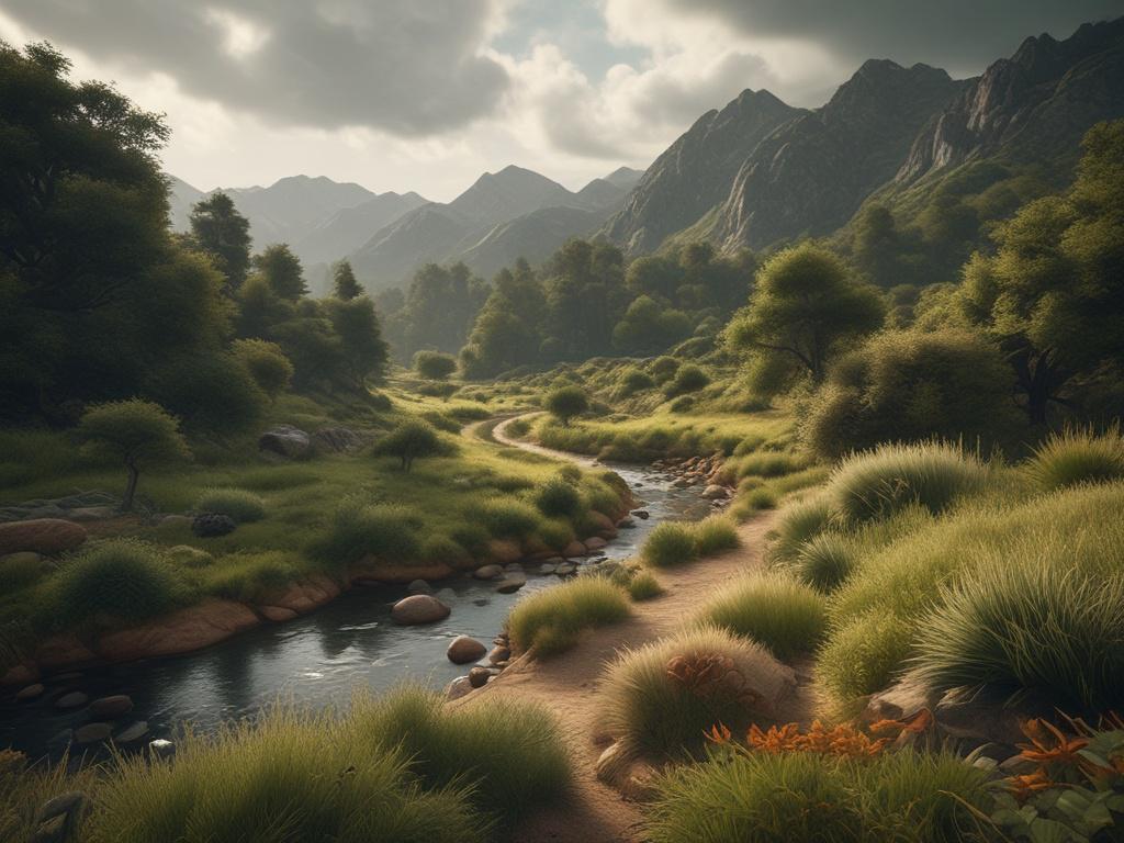 A hyper realistic close up of a digitally sculpted terrain