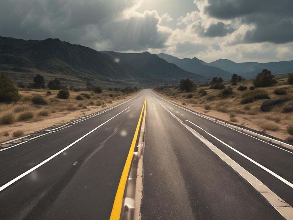 A hyper realistic close up shot of a detailed road