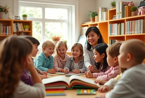 Children learning in classroom