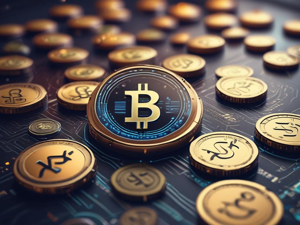 A hyper realistic close up image of a futuristic financial