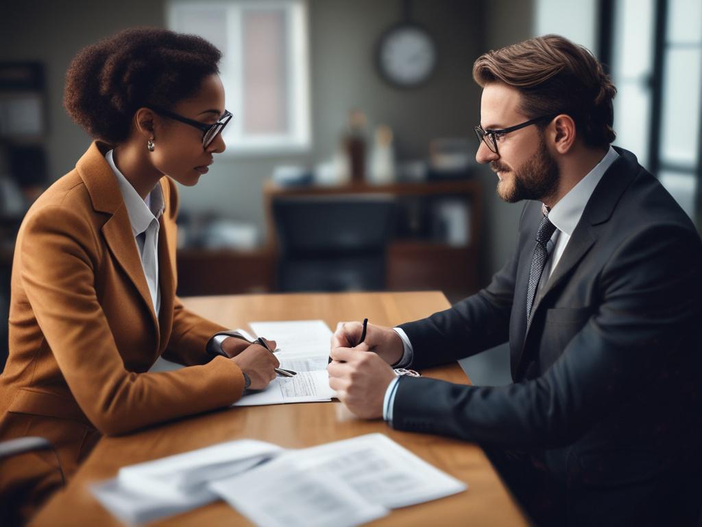 A close up shot of a consultant discussing strategies with