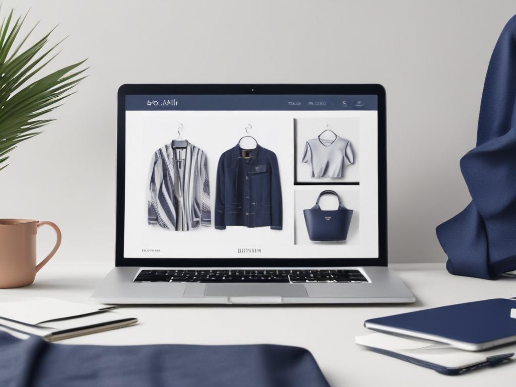 A realistic high resolution of a fashion website displayed on