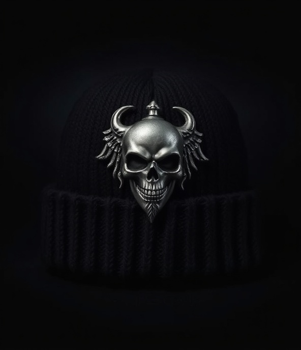 Skull Emblem Beanie