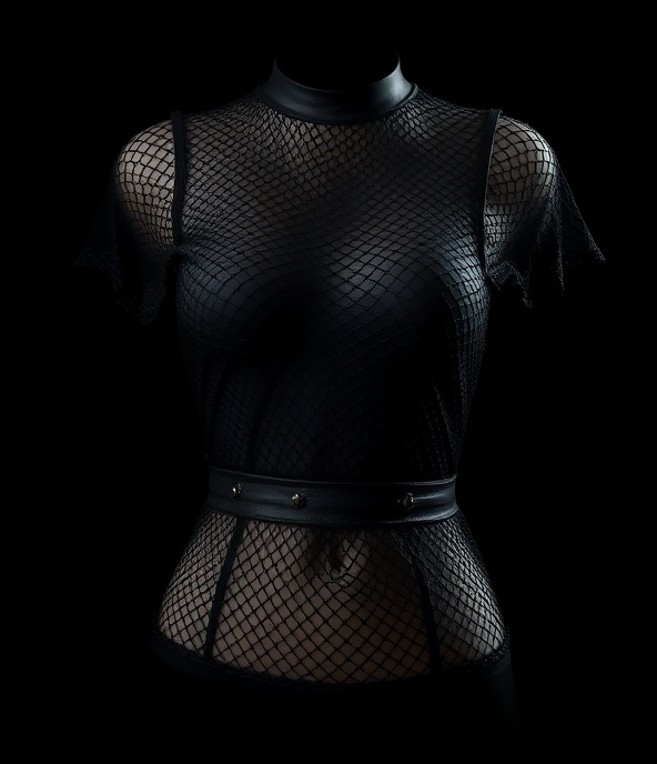 Leather Fishnet Top