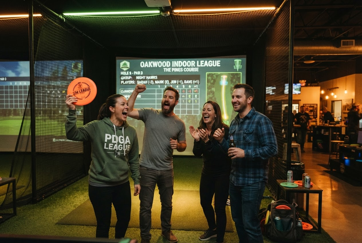 Winter league play in simulator bay