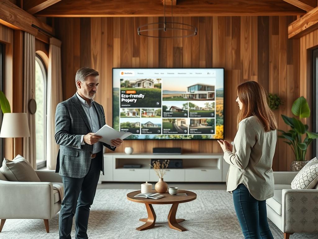 A realistic high resolution showing a professional real estate agent