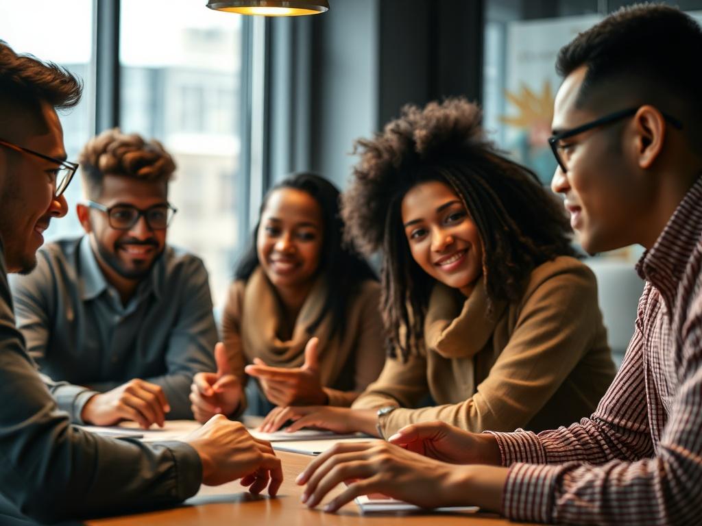 A hyper realistic close up shot of a diverse group
