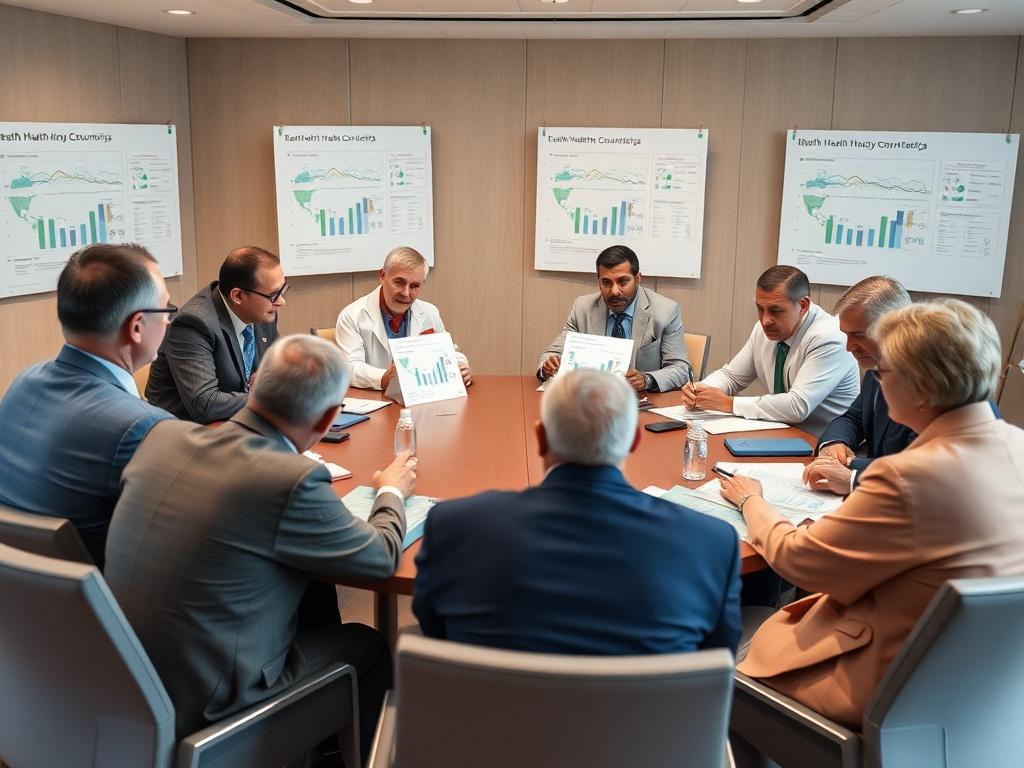 A high resolution image of health ministers from various countries