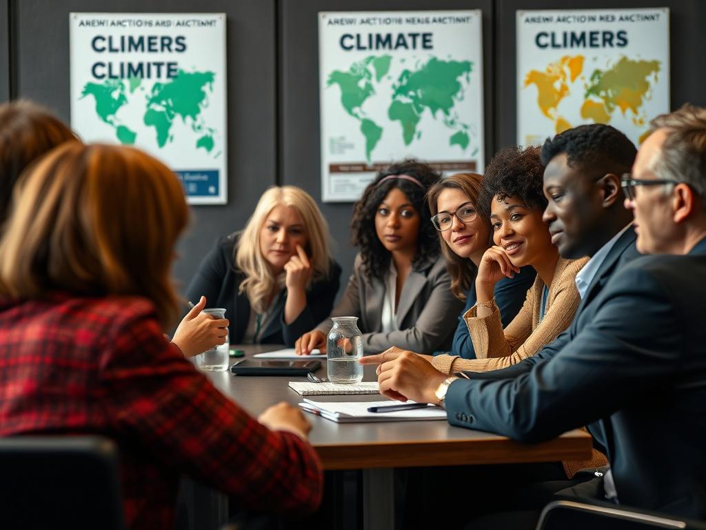 A close up shot of a diverse group of professionals