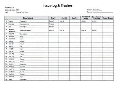 Issue Log & Tracker