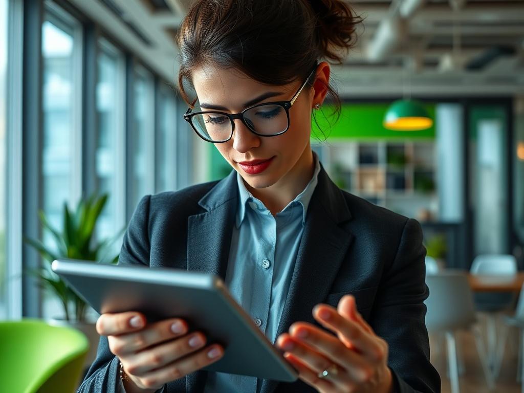 A focused close up shot of a professional real estate