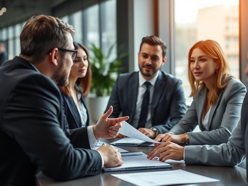 A close up shot of a real estate agent negotiating