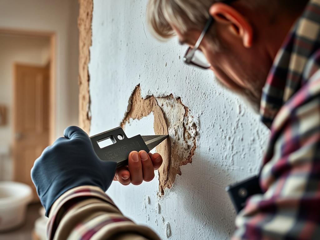 A close up of a craftsman skillfully repairing a damaged