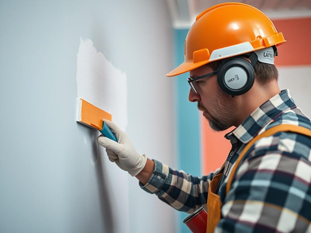 A professional painter meticulously applying a fresh coat of paint