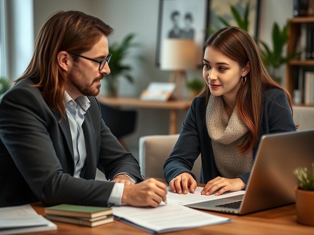 A close up shot of a consultant working with a