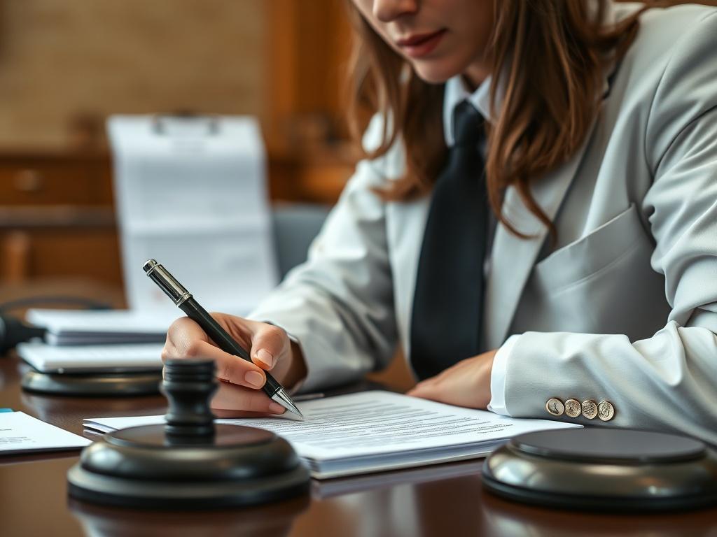 A close up of a professional psychologist preparing notes in