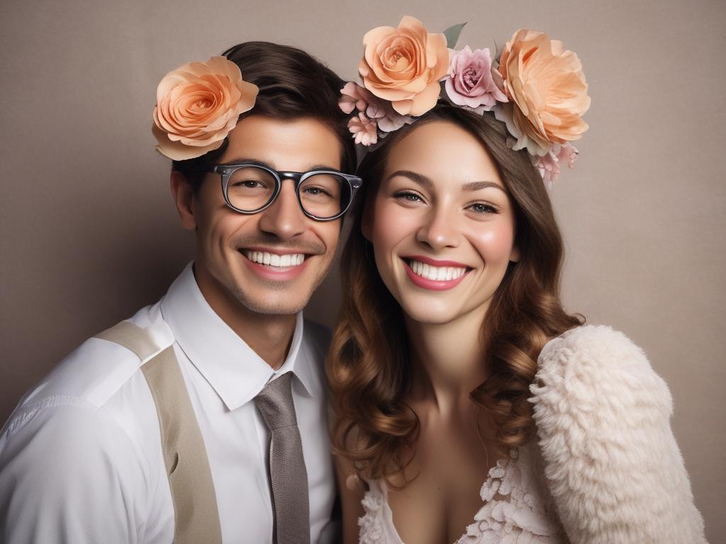 booth, wedding guests, props, fun