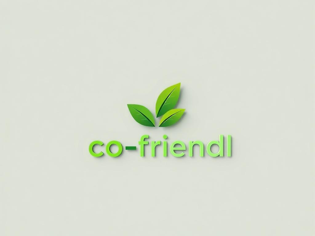 Create a high-resolution image of a modern logo design for an eco-friendly startup. The logo should incorporate green elements and feature a bold, clean font. Use a minimalistic background with vibrant colors to convey a sense of sustainability. Focus on the logo as the main subject, ensuring it stands out clearly.