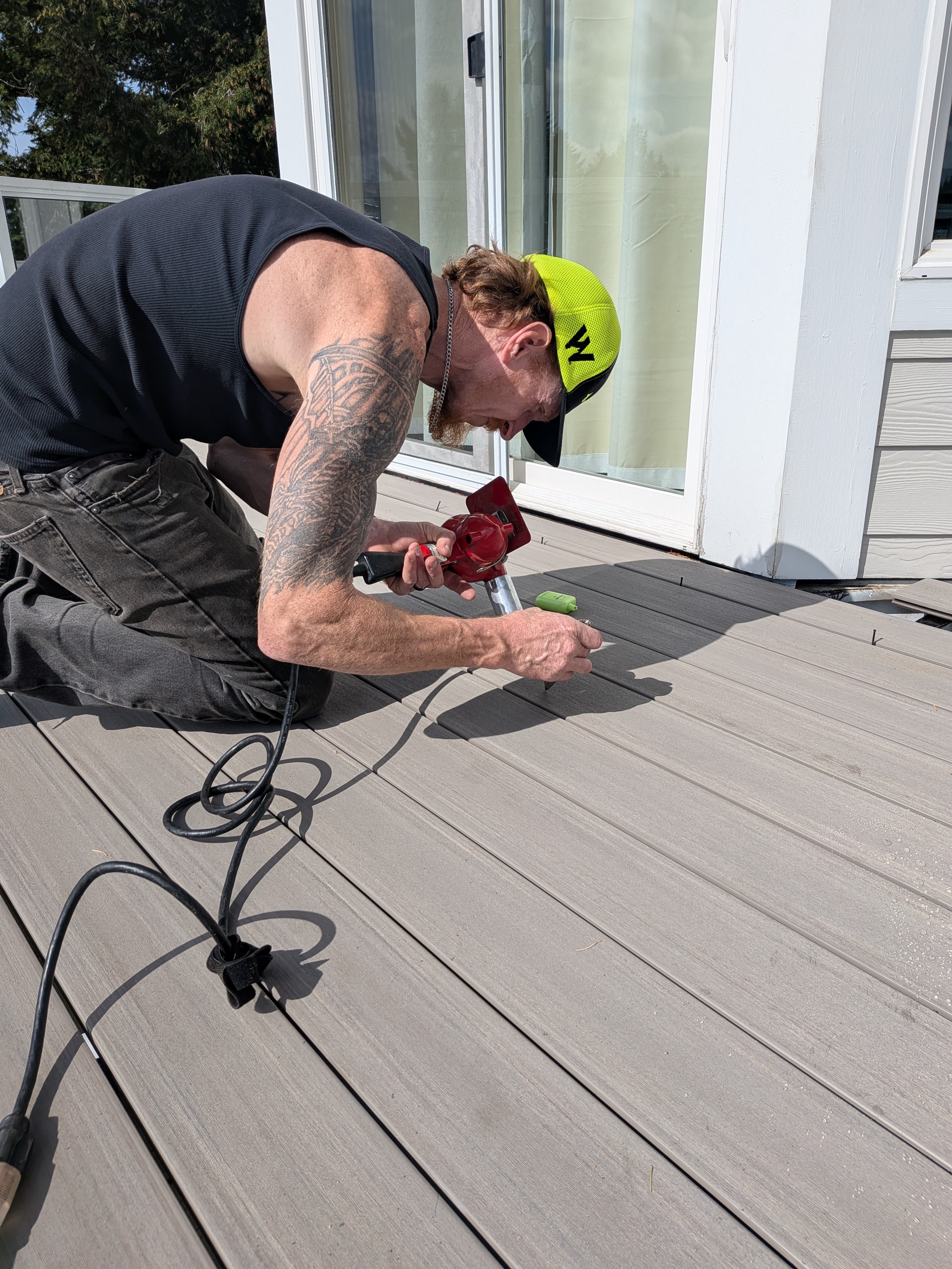 Jeremiah Coffey at work on a construction project, demonstrating hands-on expertise and craftsmanship