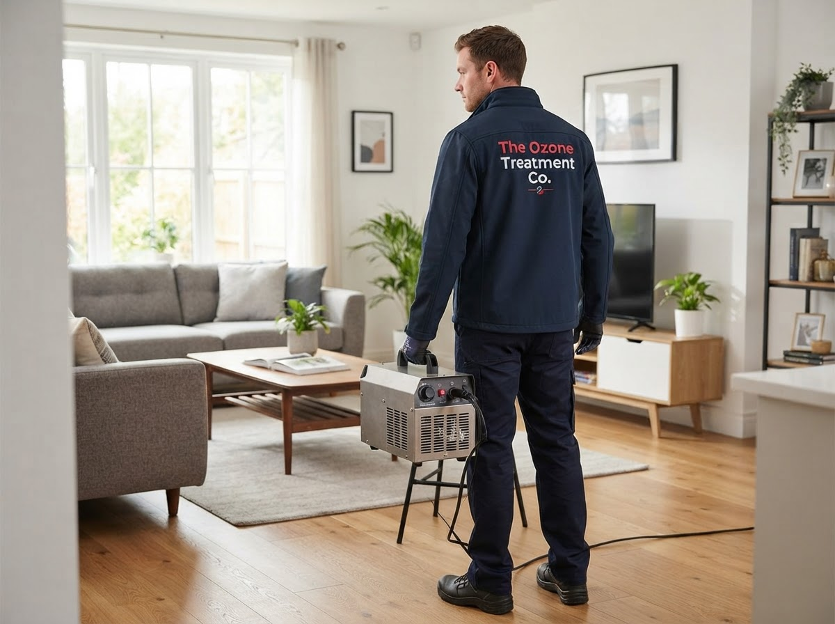 Professional technician performing ozone treatment