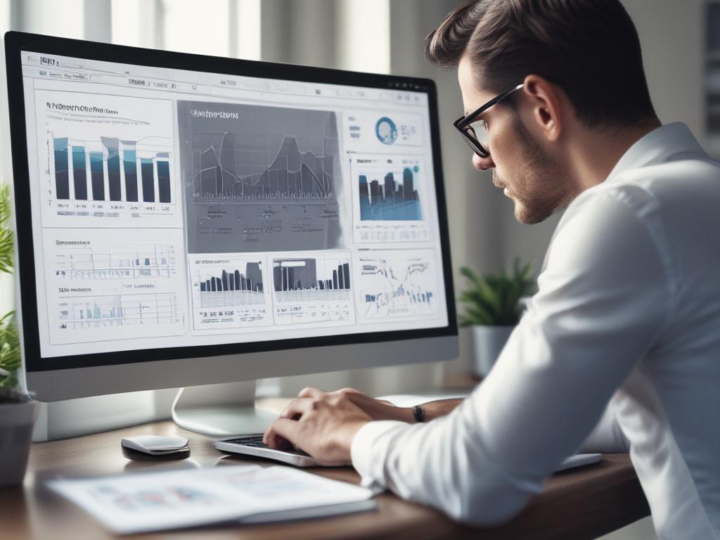 A close-up shot of a property owner analyzing financial reports