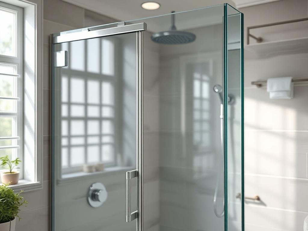 A beautifully designed custom shower glass enclosure in a modern